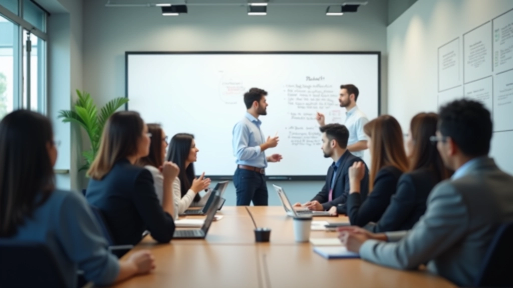 Team members collaborating in a creative problem-solving workshop