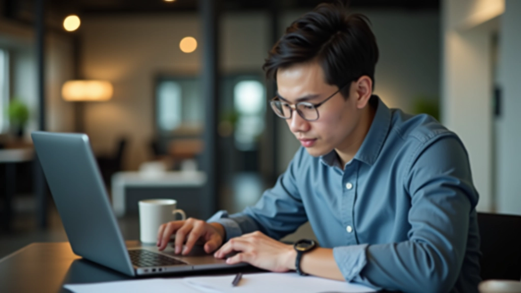 Person working at laptop reviewing team feedback and improvement suggestions on screen